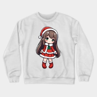 Cute christmas girl anime Crewneck Sweatshirt